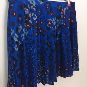 Pleated Colorful Leopard Print Skirt